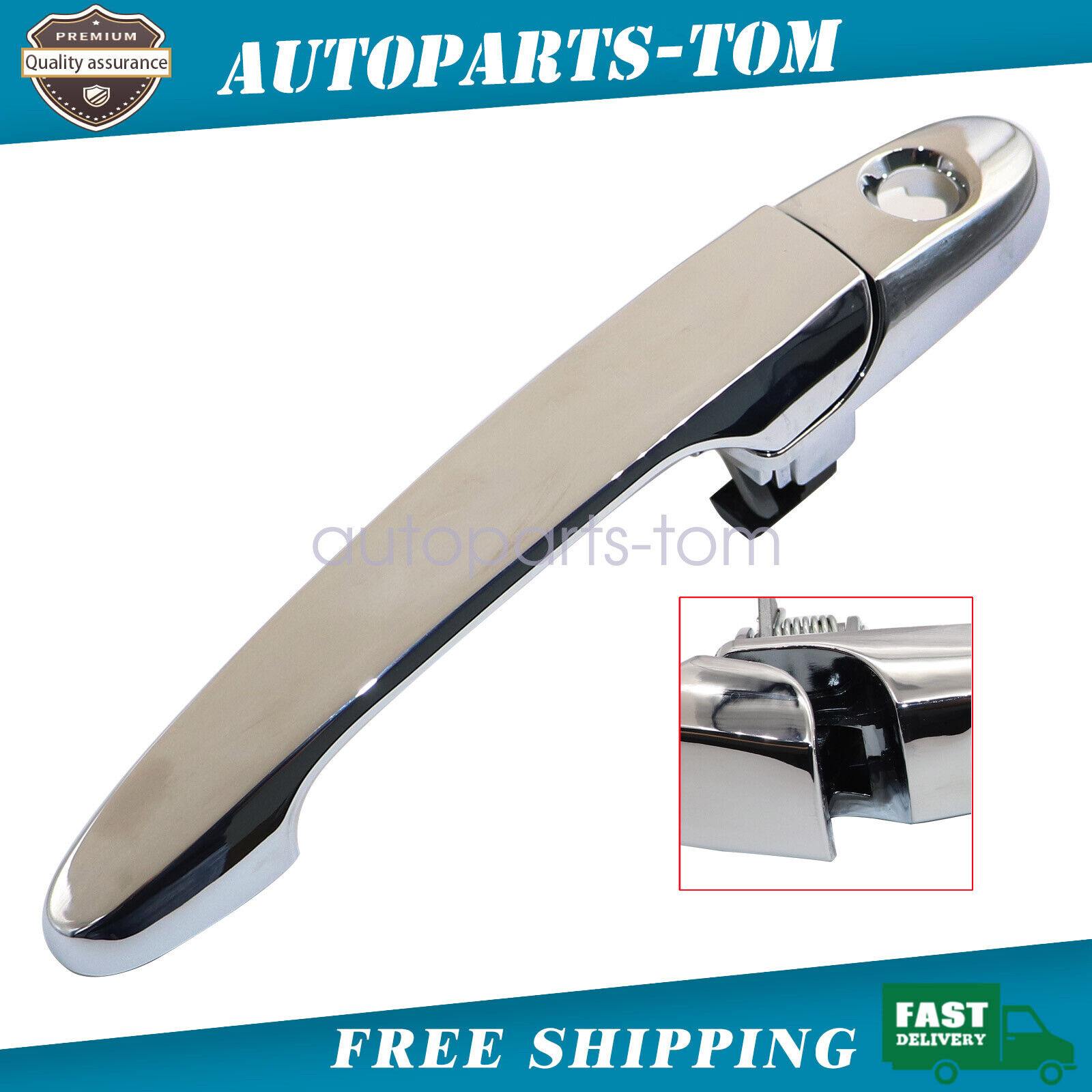 Exterior Door Handle Front, Left Side Chrome For Buick LaCrosse 2005 2006- 2009