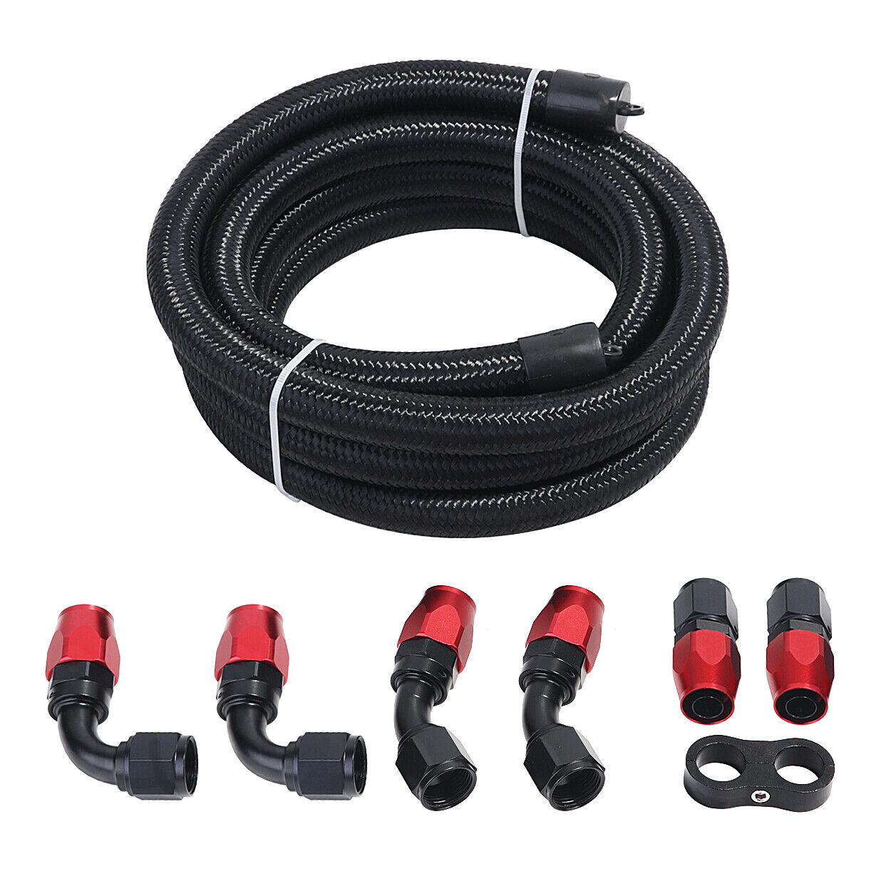 Fuel Line Kit  Braided Nylon Fuel Hose 4AN 6AN 8AN 10AN CPE 10FT 20FT Black Red