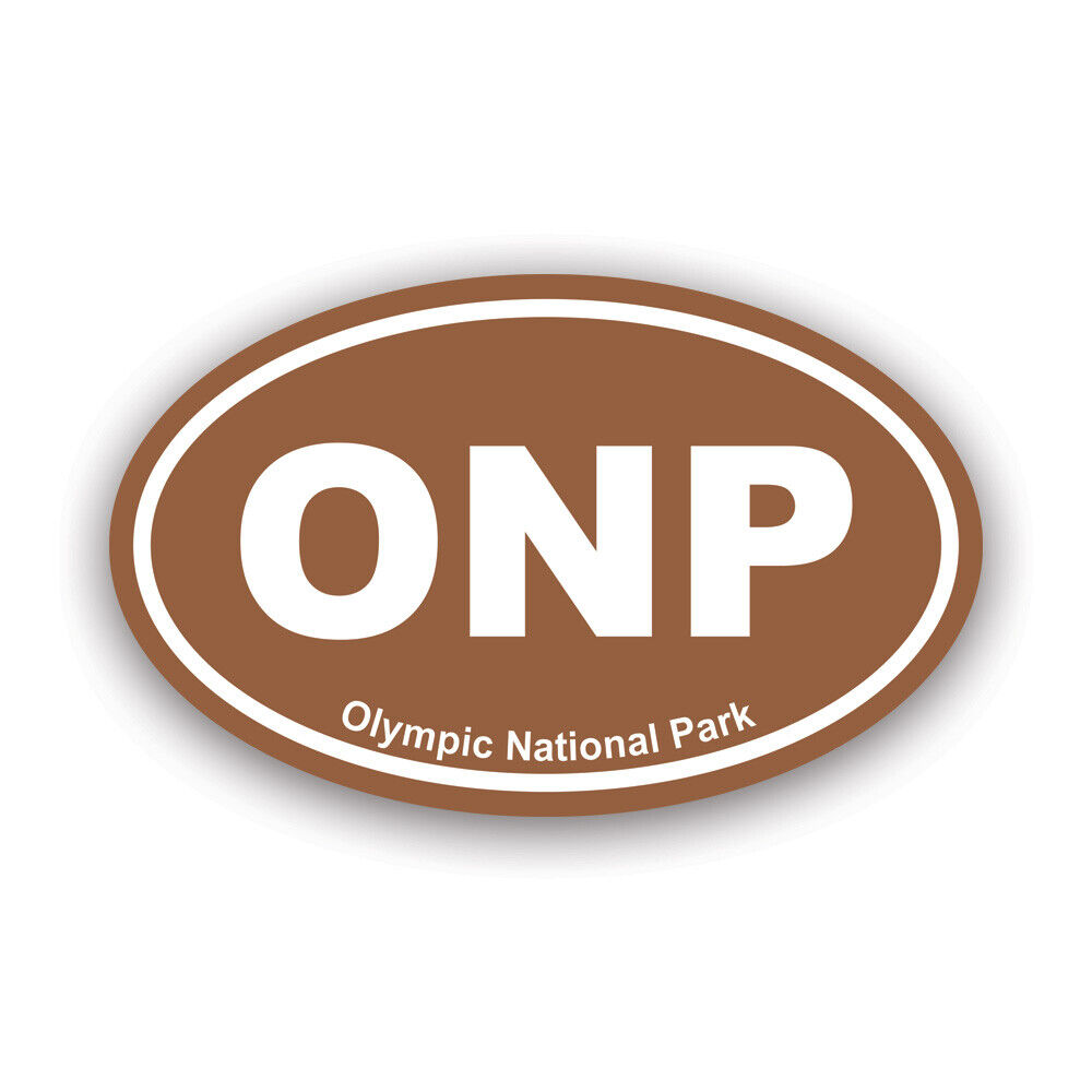 Olympic National Park Brown Oval Sticker Decal - Weatherproof - ONP washington