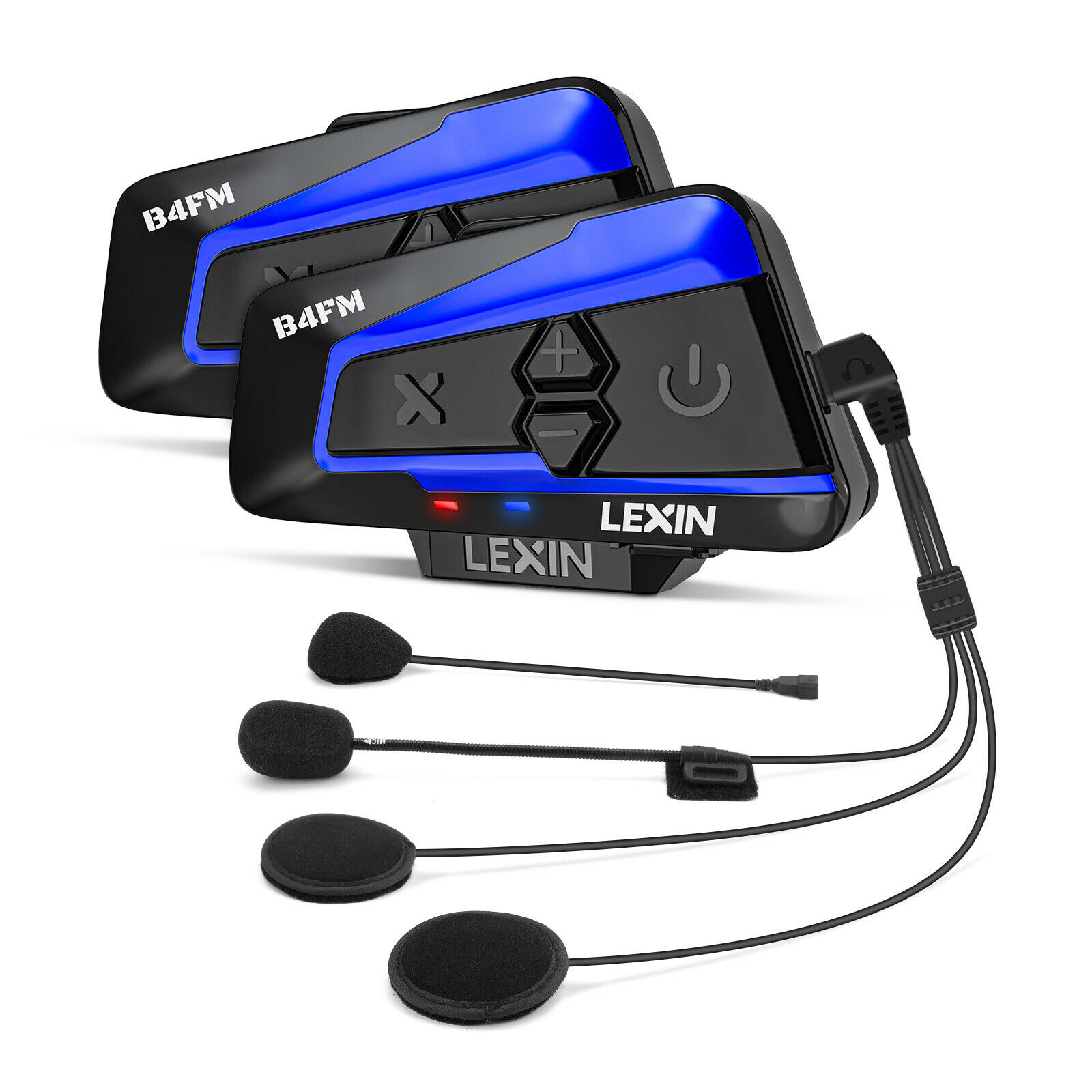 2 LEXIN B4FM Motorcycle Helmet Bluetooth Headset Intercom 10 Rider & Music share