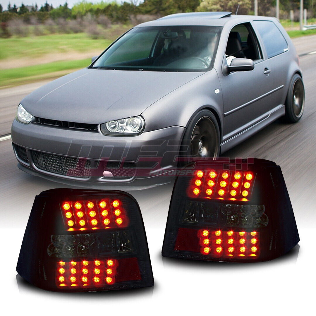 For 99-04 VW Volkswagen Golf IV/GTI LED Tail Lights Smoke Rear Brake Lamp Pair