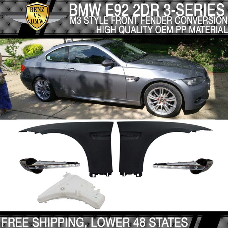 Fits 07-13 E92 Complete M3 Front Fender Conversion Side Vent With LED Signal
