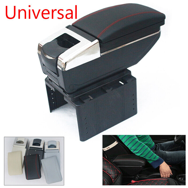 Car PU Central Container Armrest Box Center Storage Case Cup Holder Universal×1