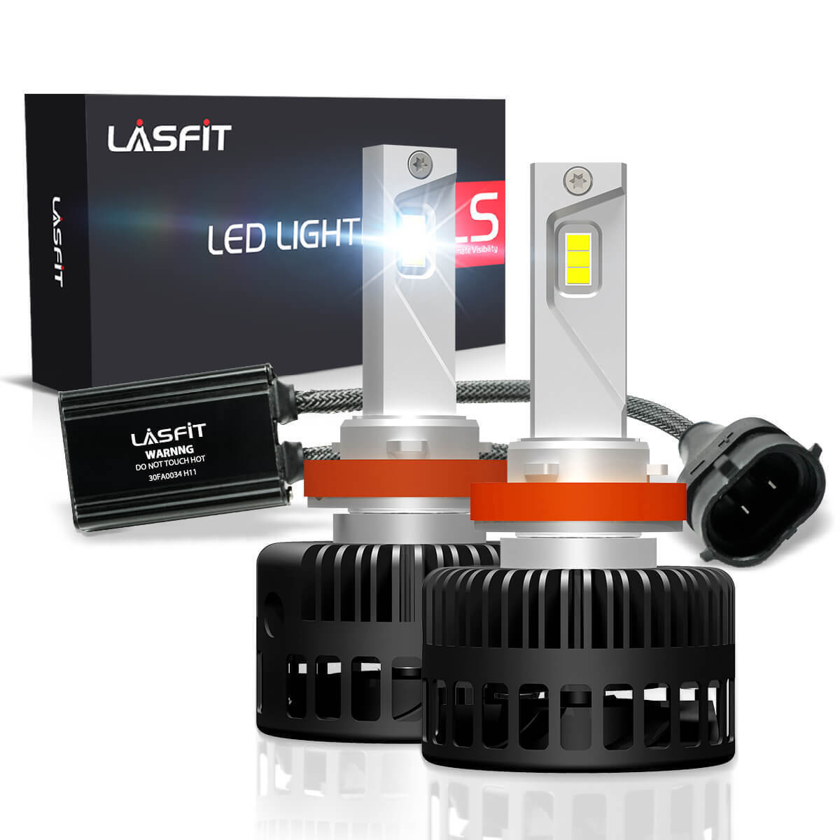 Lasfit H11 LED Bulbs Headlight Low Beam 6000K Super Bright White LSPlus Series
