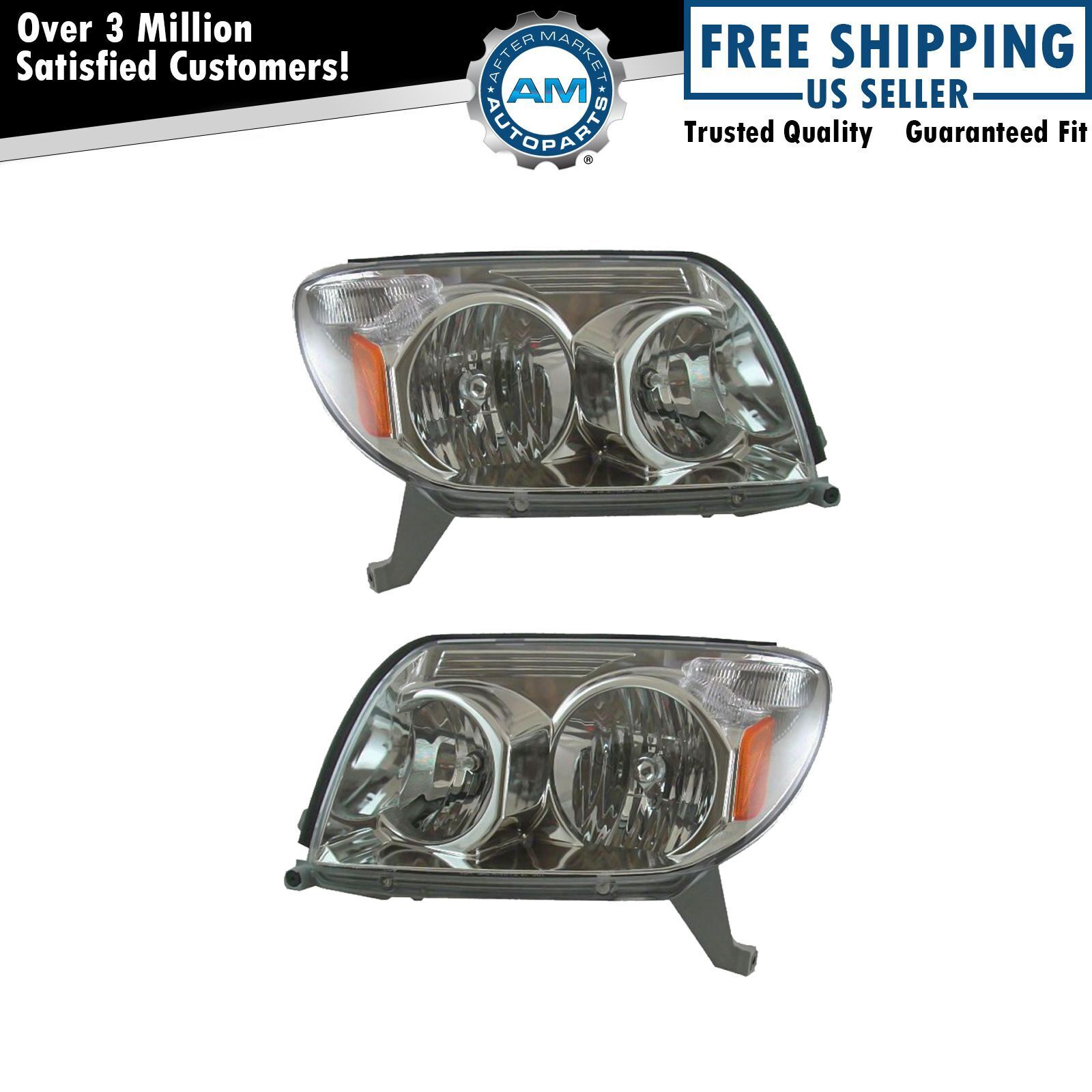 Headlights Headlamps Left & Right Pair Set NEW for 03-05 Toyota 4Runner
