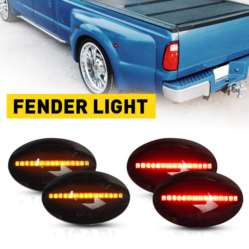 4 For 1999-2010 F350 F450 F550 LED Side Marker Signal Light Car Auto Accessories