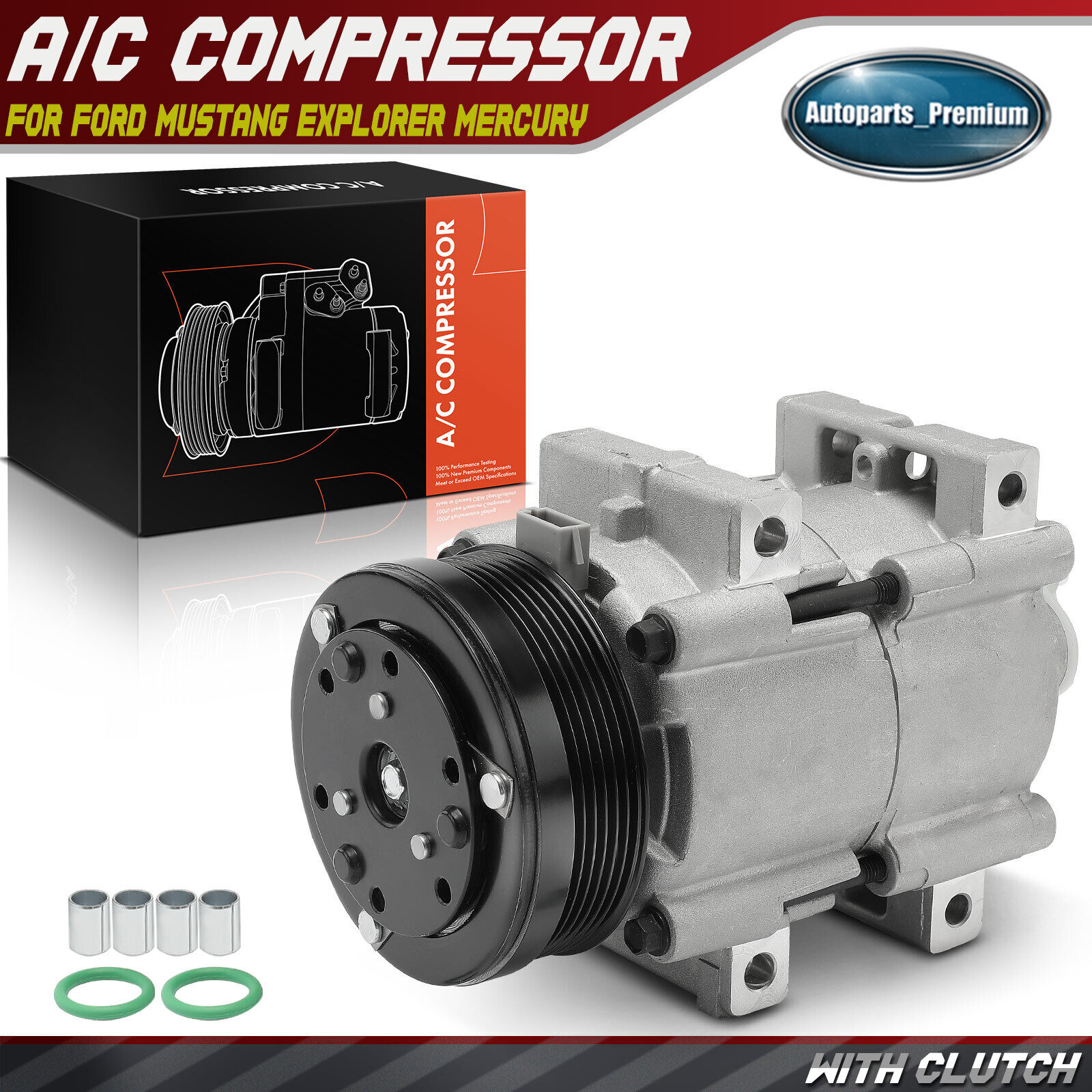 A/C Compressor w/ Clutch for Ford Mustang Explorer Aerostar Mercury Mountaineer