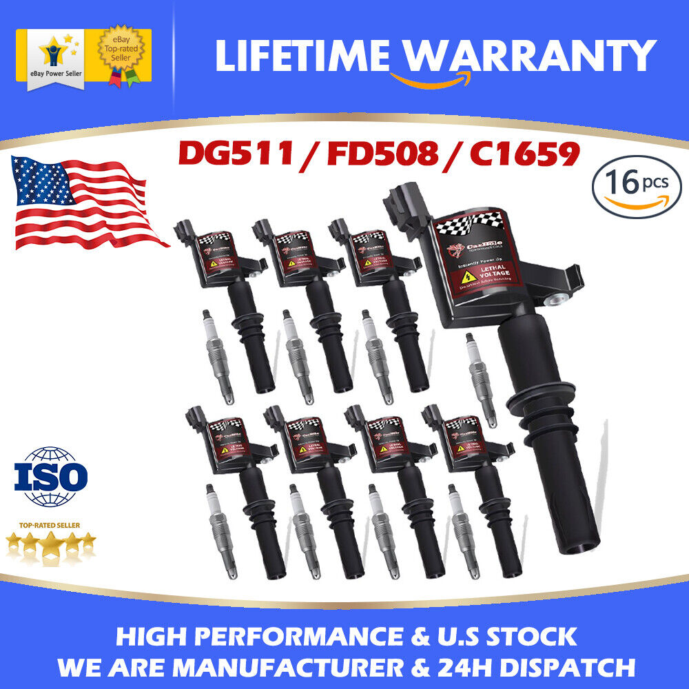 DG511 with SP546 Spark Plugs Ignition Coils For F150 Explorer Expedition 5.4L V8