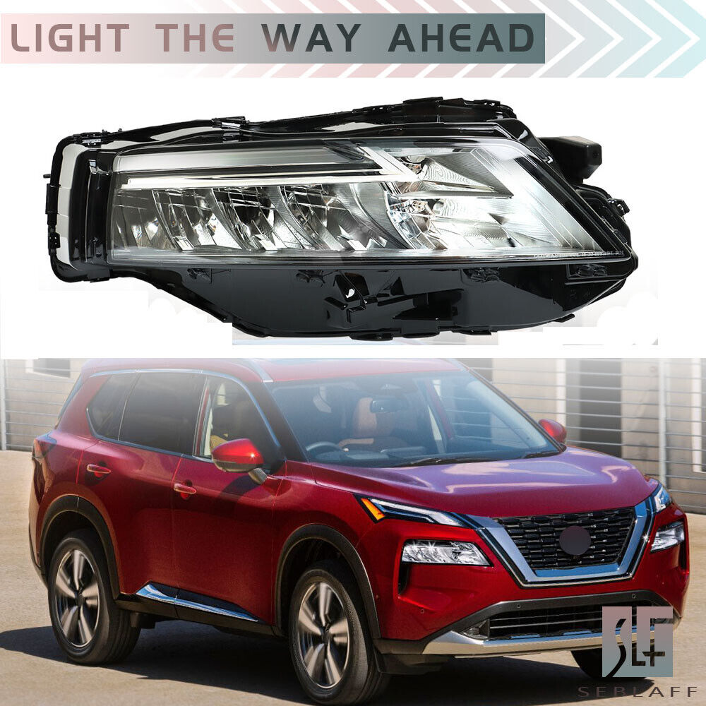 For 2021-2023 Nissan Rogue SL/SV LED Headlight Headlamp Chrome Clear Lens Right