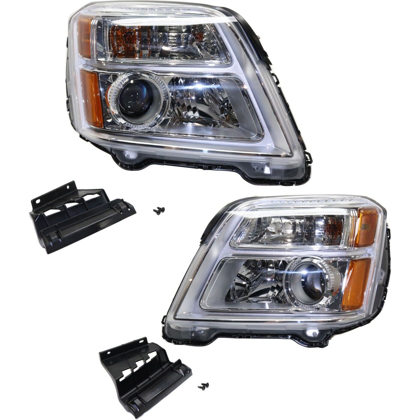 Headlight Set For 2016-2017 GMC Terrain Left and Right With Bulb 2Pc