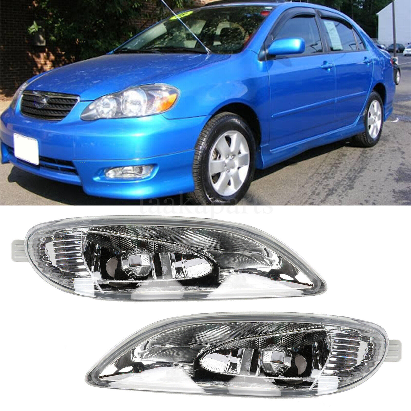 Fits 2005-2008 Toyota Corolla 2002-2004 Camry Left & Right Fog Lamps Lights Pair