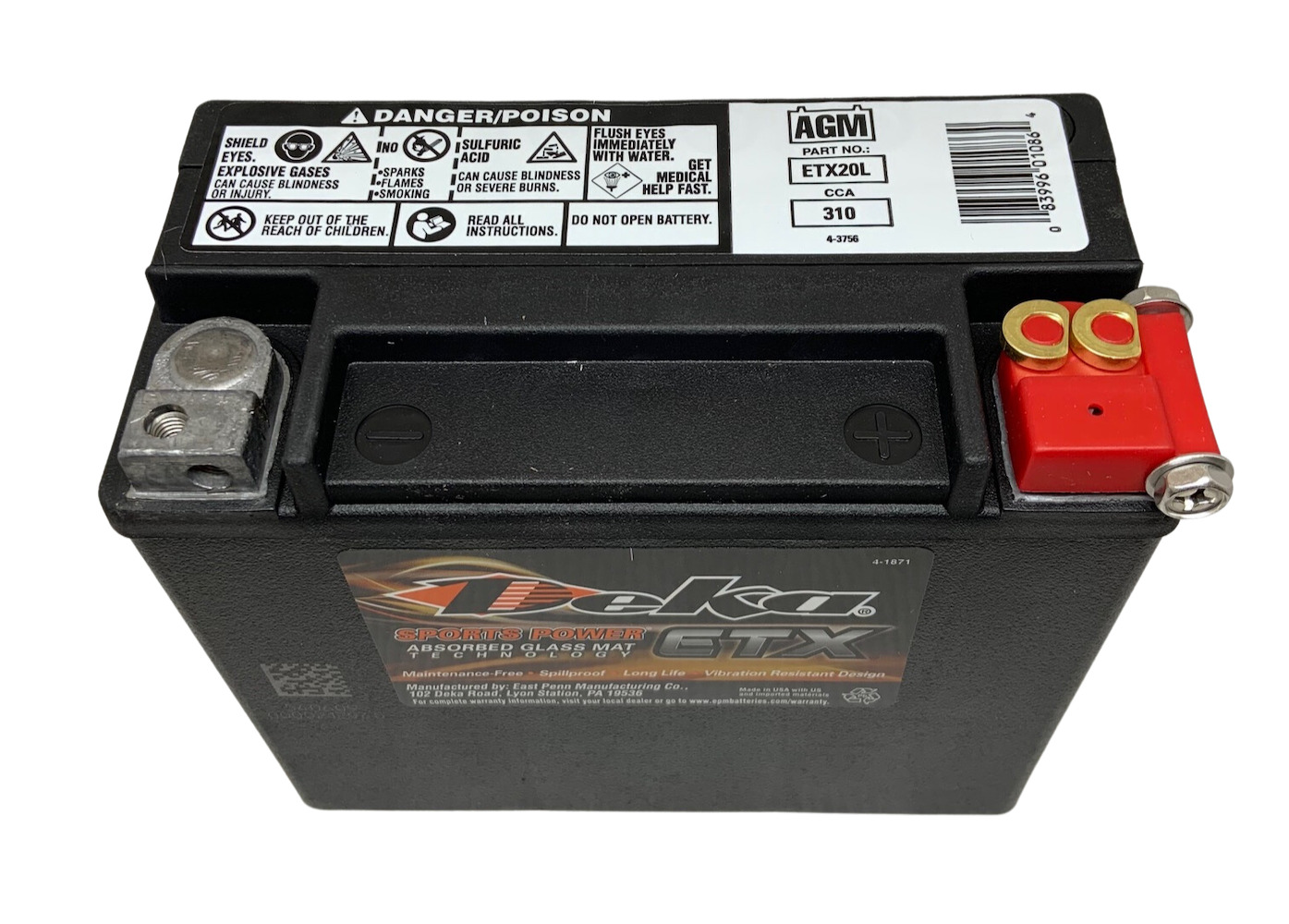 Deka Power Sports ETX20L Battery, Harley Davidson 65989-97A,  and 65989-97C