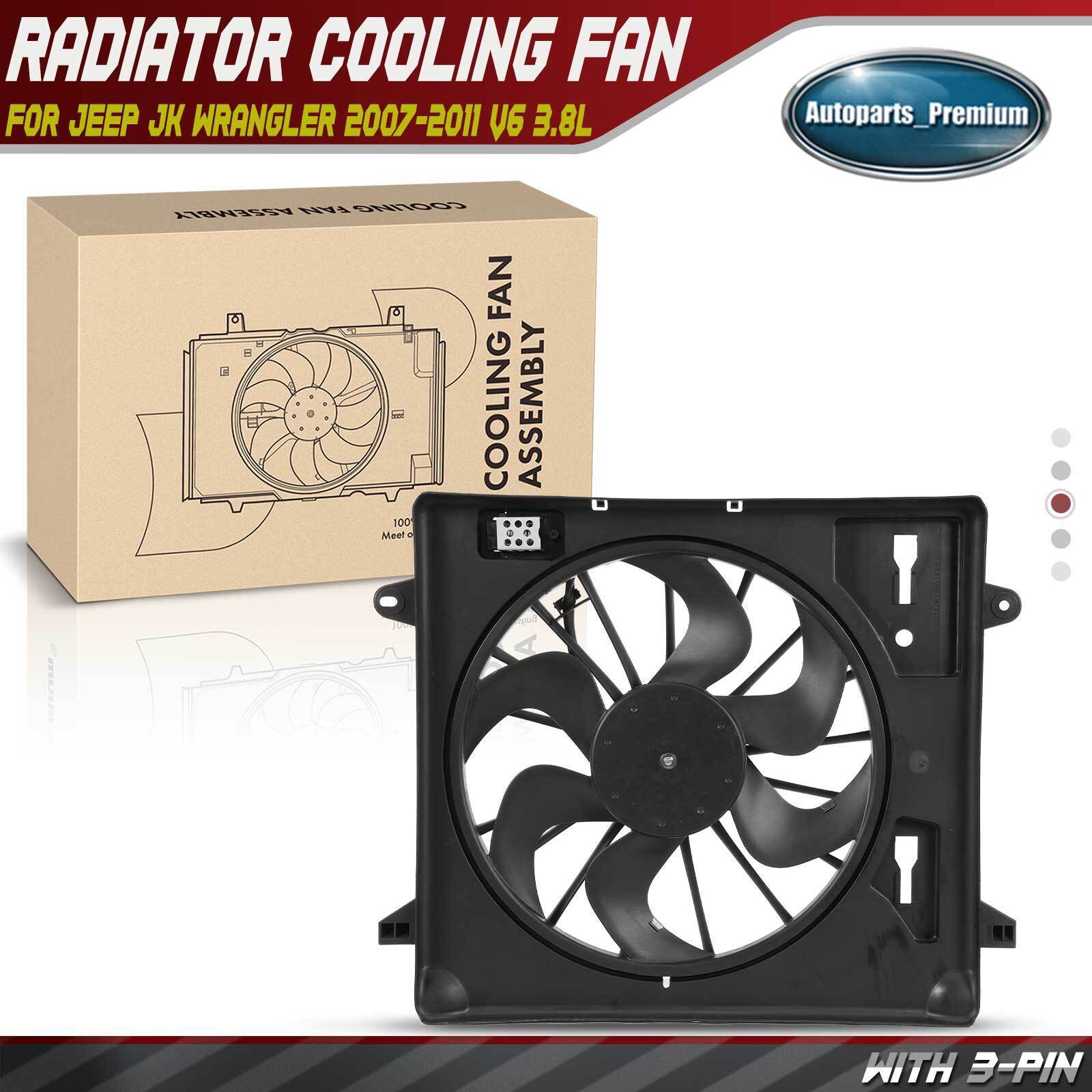Radiator Cooling Fan Assembly with Shroud for Jeep JK Wrangler 2007-2011 V6 3.8L