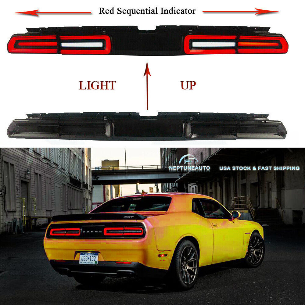VLAND Pair LED Tail Light for 08-14 Dodge Challenger Sequential Smoke Lens SRT
