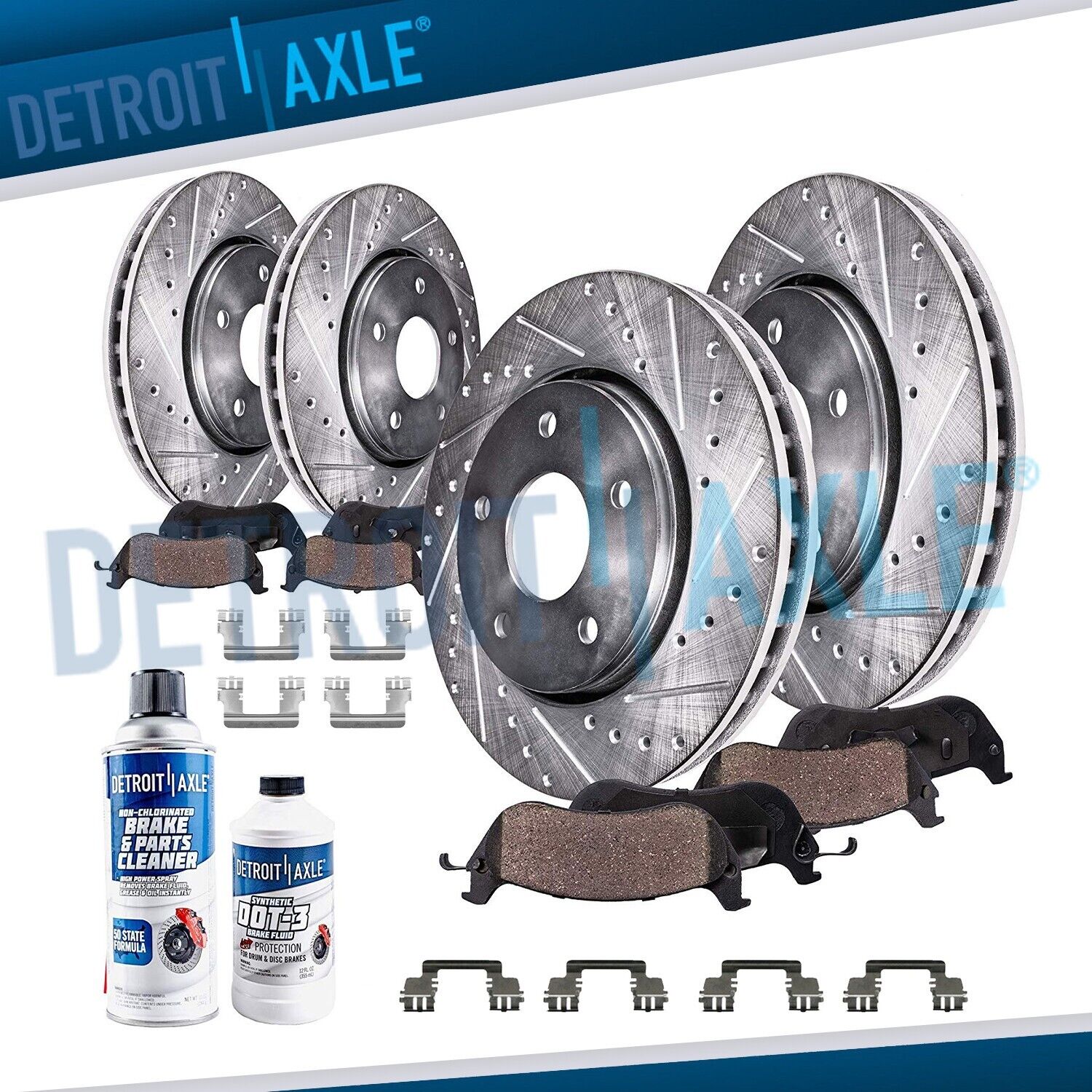 AWD Front Rear Drilled Disc Rotor Brake Pads for Dodge Charger Challenger Magnum