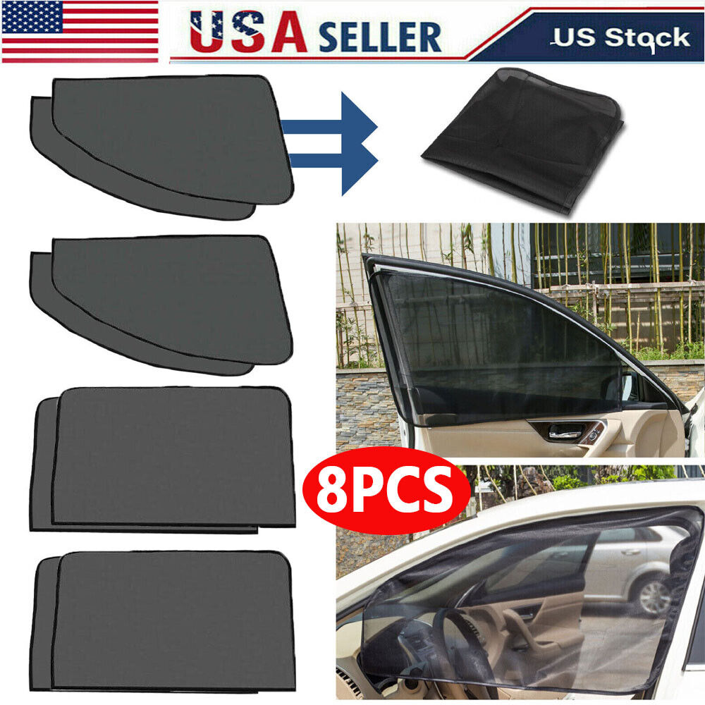 8X Car Side Front Rear Window Sun Shade Cover Mesh Shield UV Protection