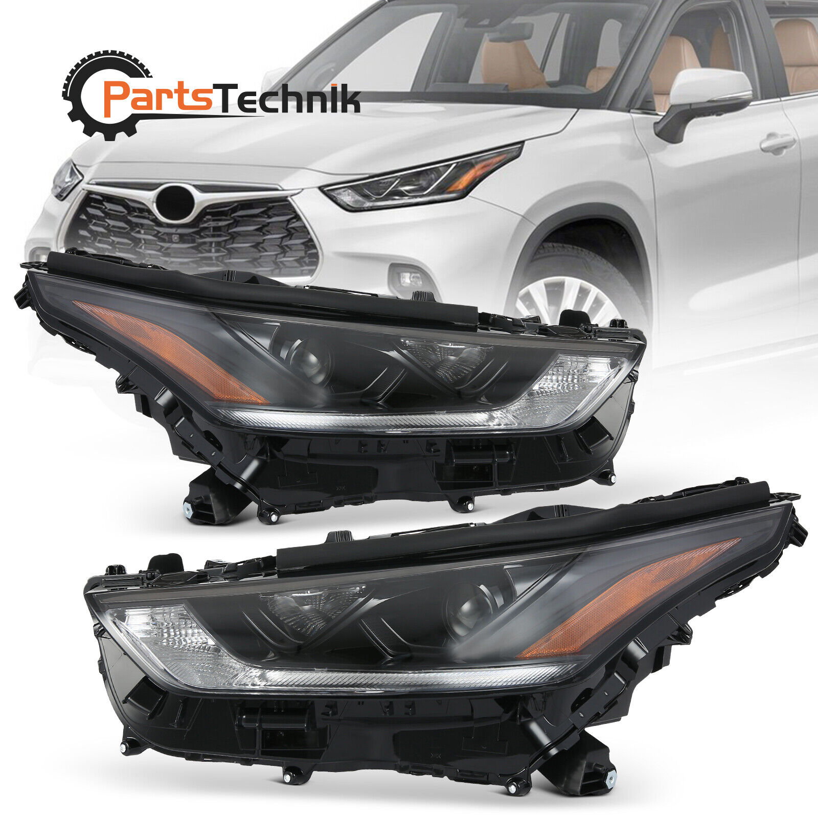 For 2020-2023 Toyota Highlander w/LED DRL High Projector Headlights