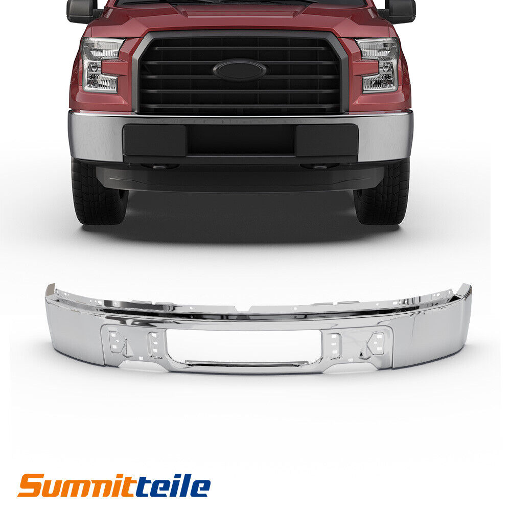 New Front Chrome Bumper Face Bar Stamped Steel For 2009-2014 Ford F150 F-150