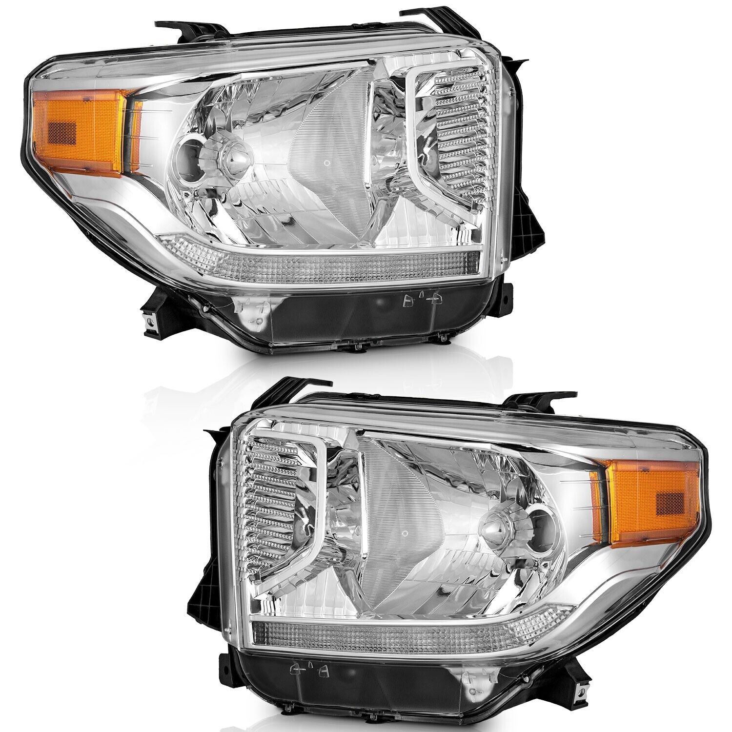 WEELMOTO Headlights For 2014-2021 Toyota Tundra Car Headlamps Pair Left+Right