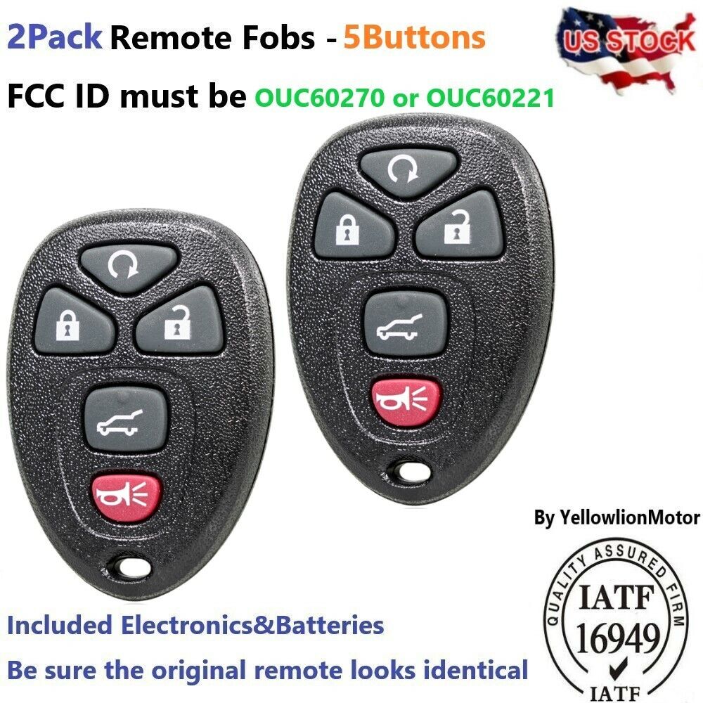 2x Keyless Entry Remote Start Control Key Fob For 2007-2014 Chevy Tahoe 15913415