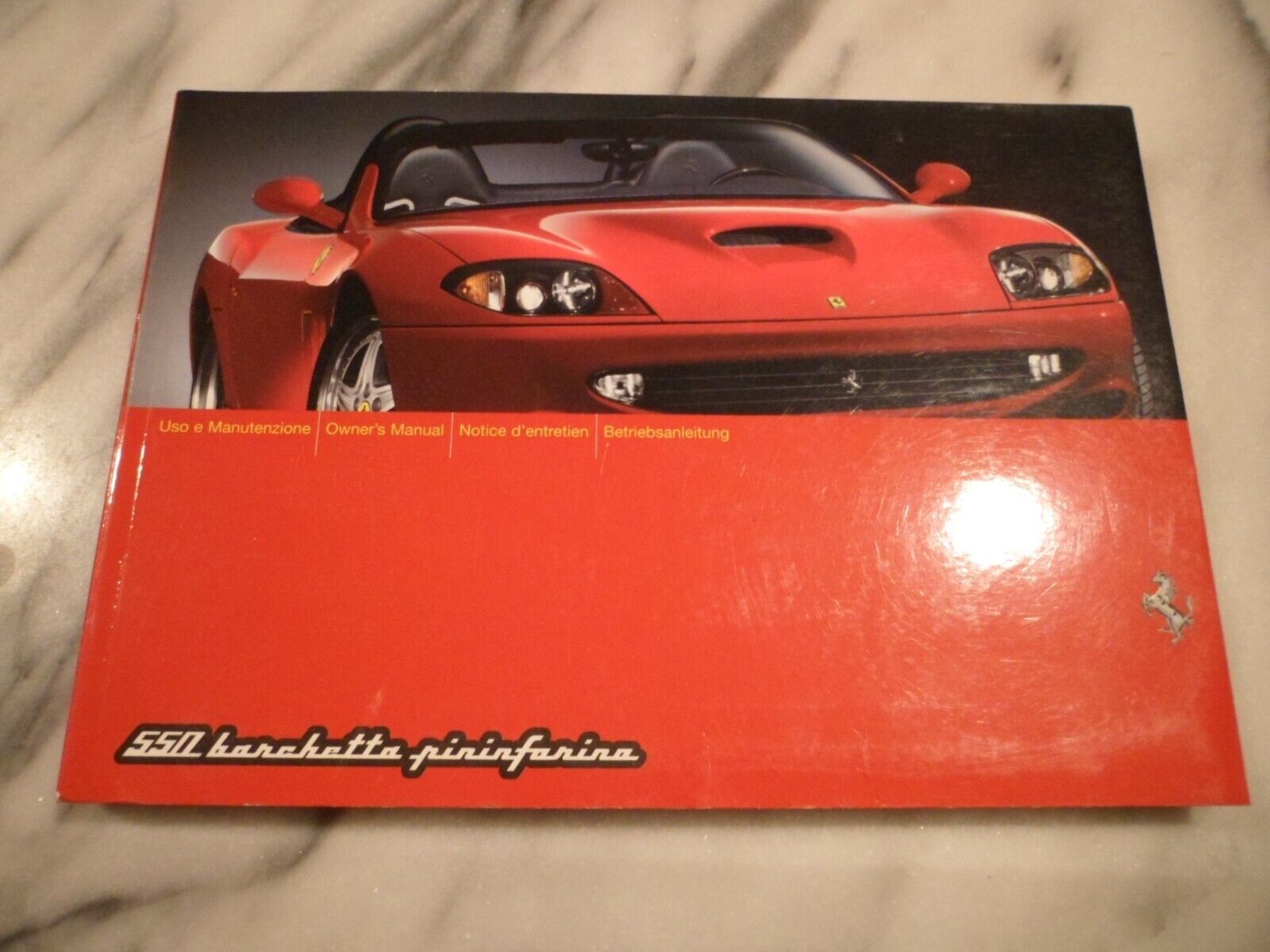 2001 Ferrari 550 Barchetta Pininfarina Owners Manual