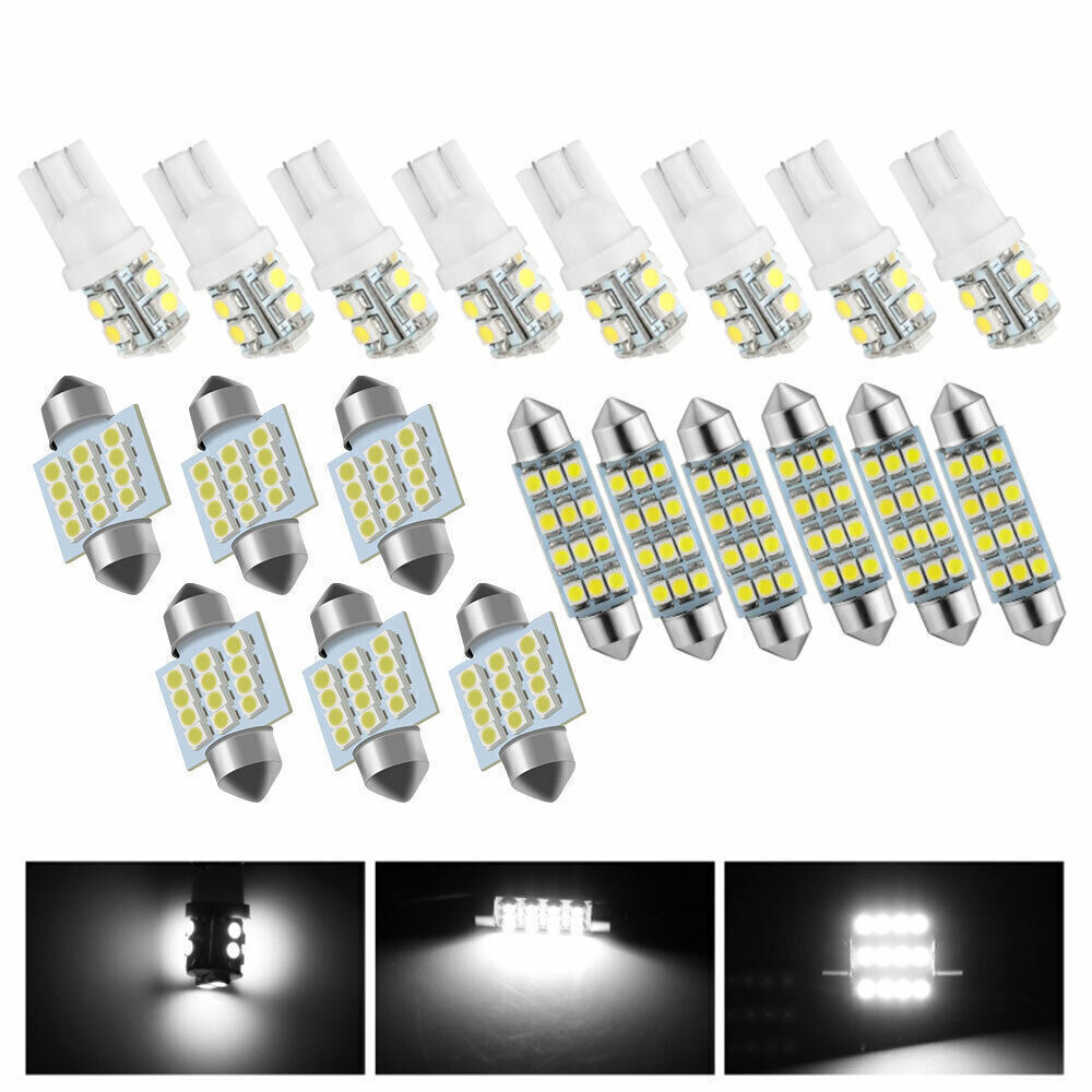 20pcs LED Interior Lights Bulbs Kit Car Trunk Dome License Plate Lamps 6500K new