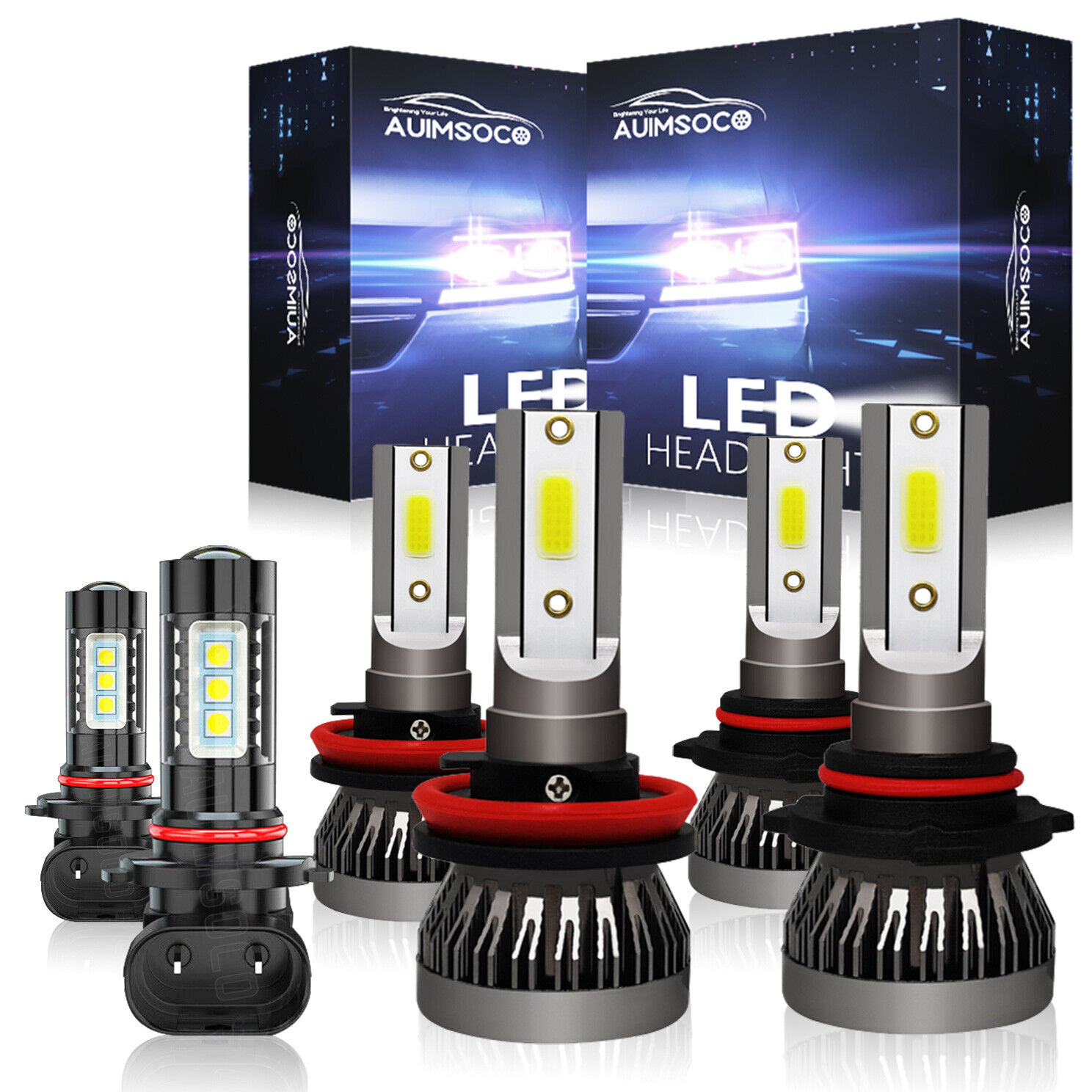 For 2007-2009 Lexus RX350 Combo 6x 6500K LED Headlight Hi/Lo + Fog Light Bulbs