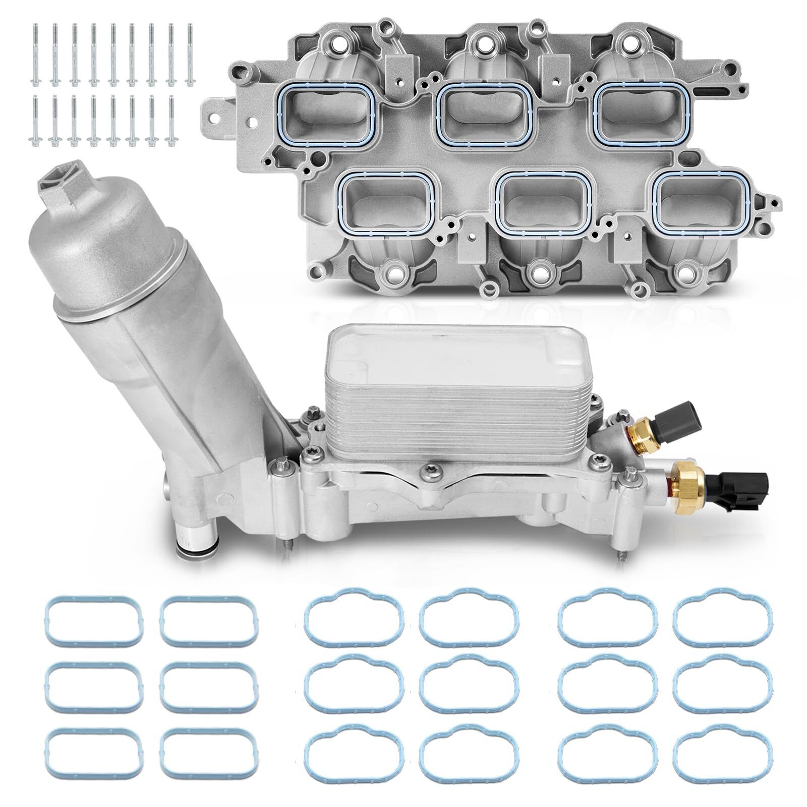 Full Aluminum Intake Manifold with Oil Filter Housing For 11-16 Jeep Dodge Ram