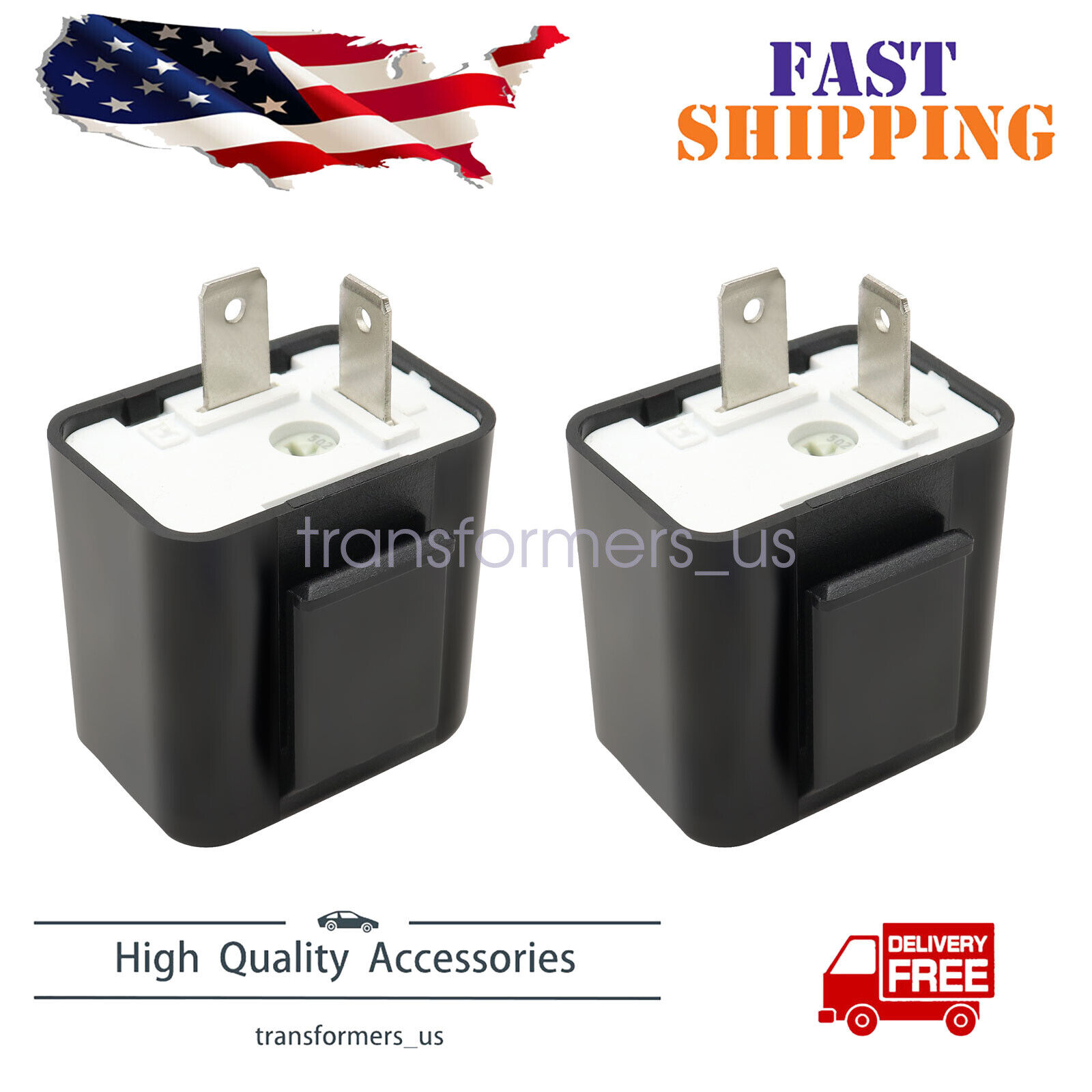 2 X Adjustable LED Flasher Relay Turn Signal Blinker Light for Motorcycle 2Pin