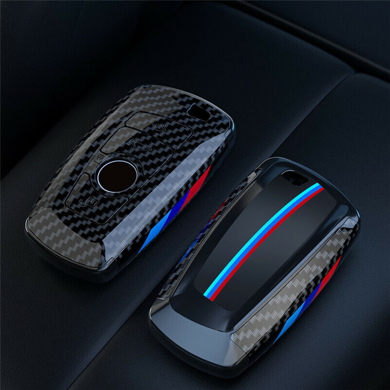 Carbon Fiber Car Remote Key Fob Cover Case Shell Skin For BMW 3 5 7 Series X2 X5