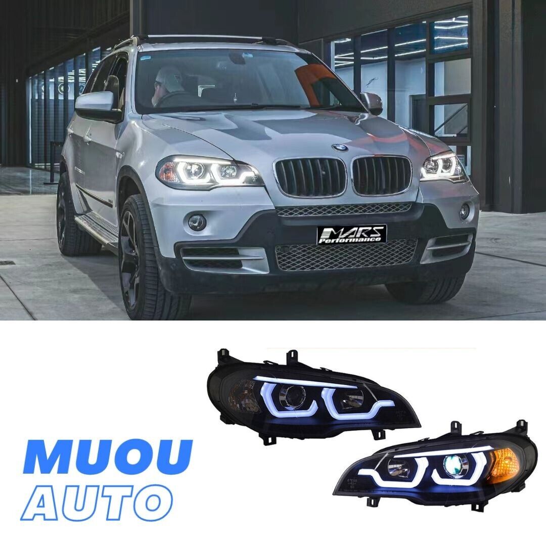 Headlight Assembly For BMW X5 E70 2007-2013 HID Projector LED DRL Replace OEM