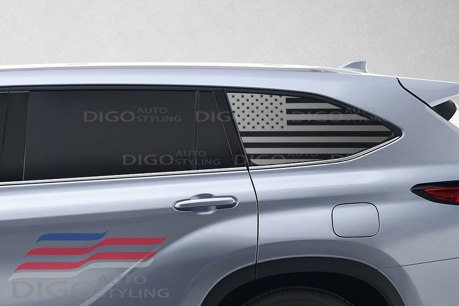 Fits 2020-2023 Toyota Highlander Rear window American Flag Decals sticker Pair-2