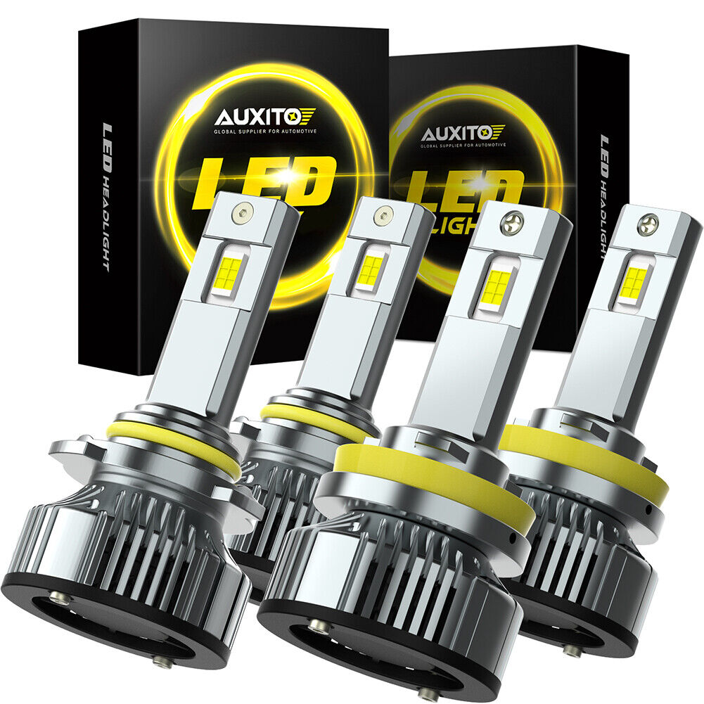 4/8X AUXITO H11 9005 Combo LED Headlight Bulb High Low Beam White Bright Plug Pl