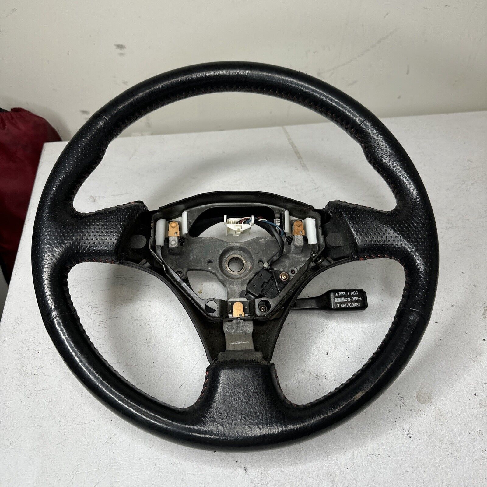 OEM 1998-2001 Toyota Corolla S 3 *READ* Spoke Sport Red Stitches Steering Wheel