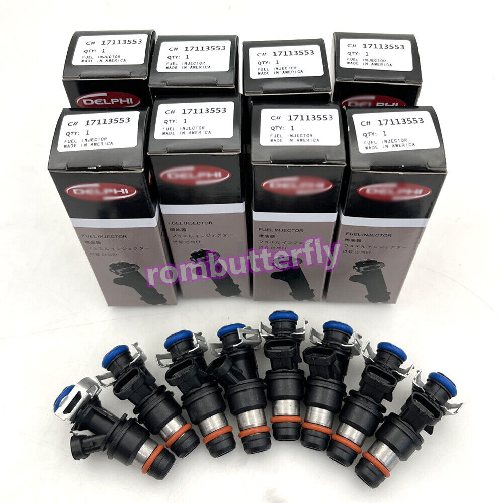 ✅ Authenticity Guarantee 8X 17113553 Fuel Injector for 01-07 GMC Cadillac Chevy