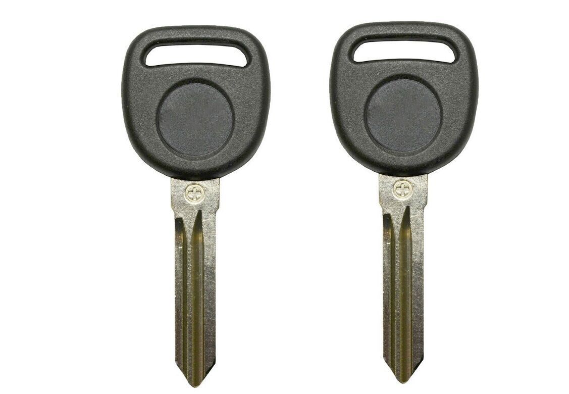 2 New Replacement Transponder Ignition Key Uncut Blade Blank Key Circle Plus Key