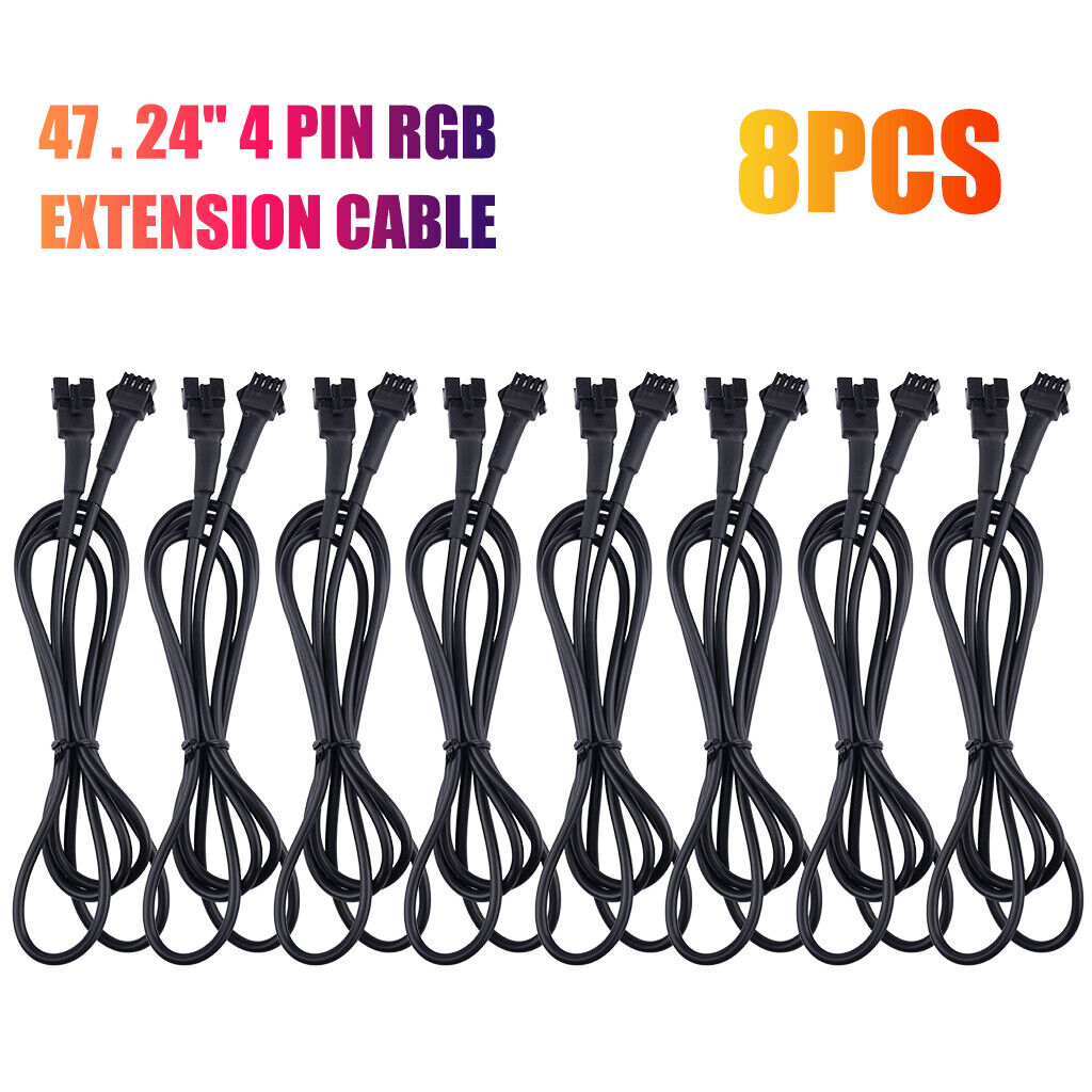 8X 4 PIN Waterproof Extension Wire Cable Connector 4ft For RGB LED Rock Light