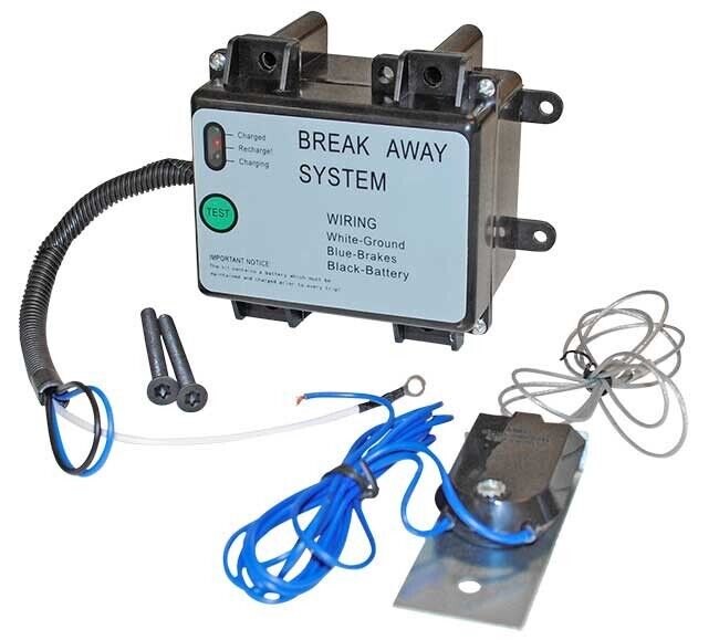 Trailer Break Away Kit LED Indicator Battery Trailer Brake Lockup Switch Runaway