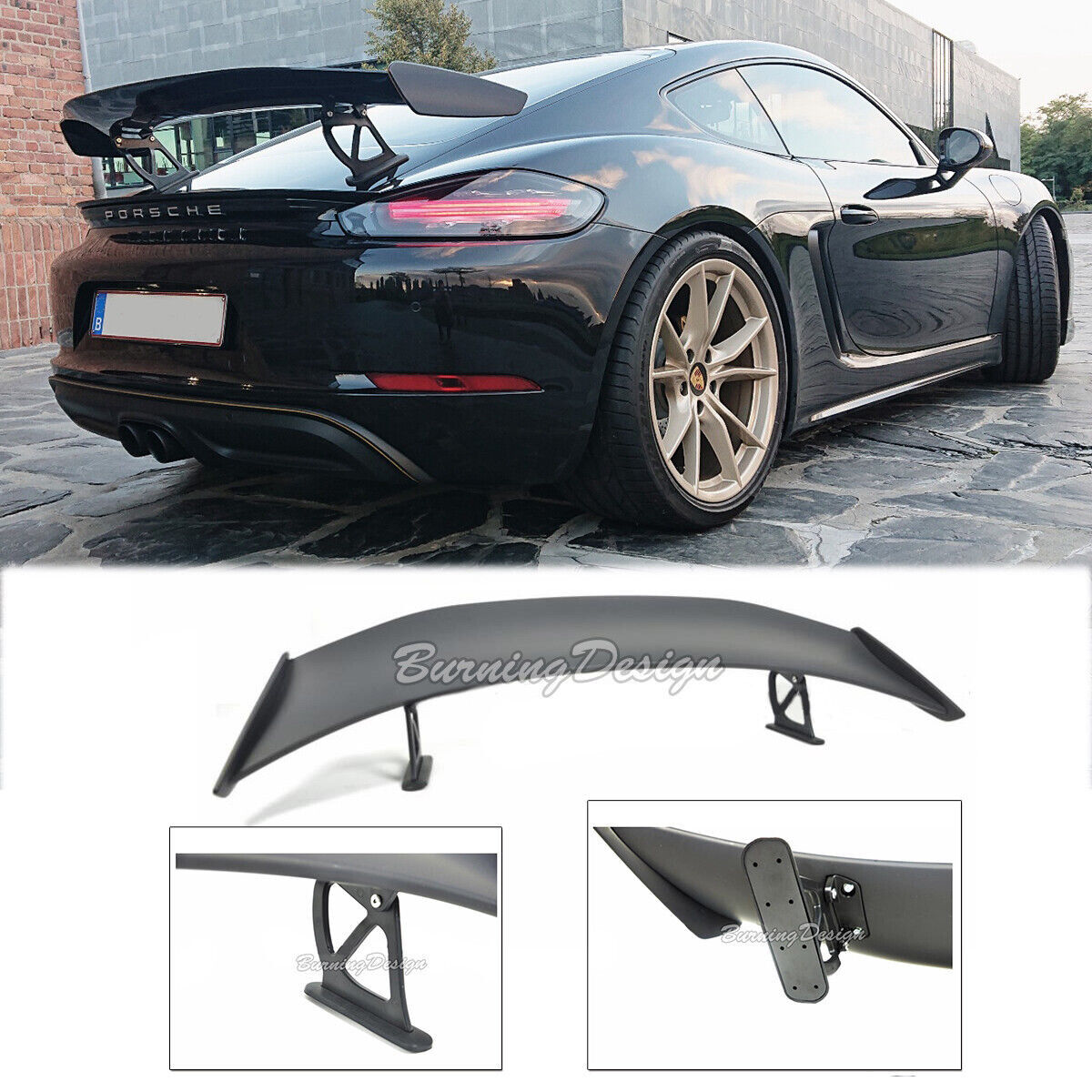 Boxster & Cayman GT4 Style ABS Rear Trunk Wing Spoiler For 17-up Porsche 718