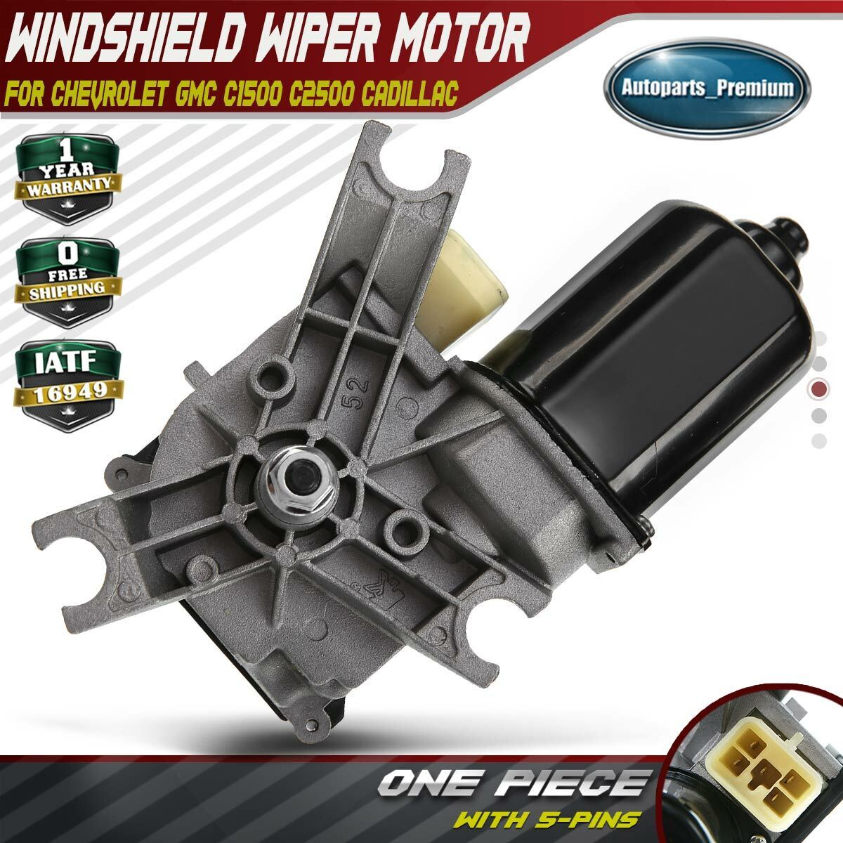 Front Windshield Wiper Motor for Chevy GMC C1500 K1500 Cadillac Escalade 40-158