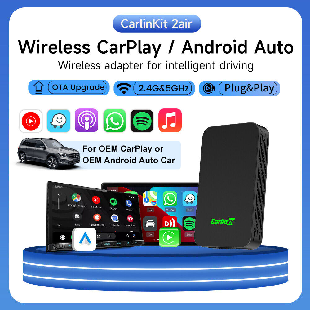 CarlinKit 5.0 Wireless Adapter Apple CarPlay Android Auto Multimedia Video Play