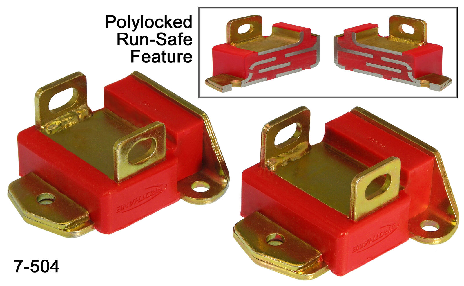 Prothane for GM Motor Mounts - Type A Short - Red