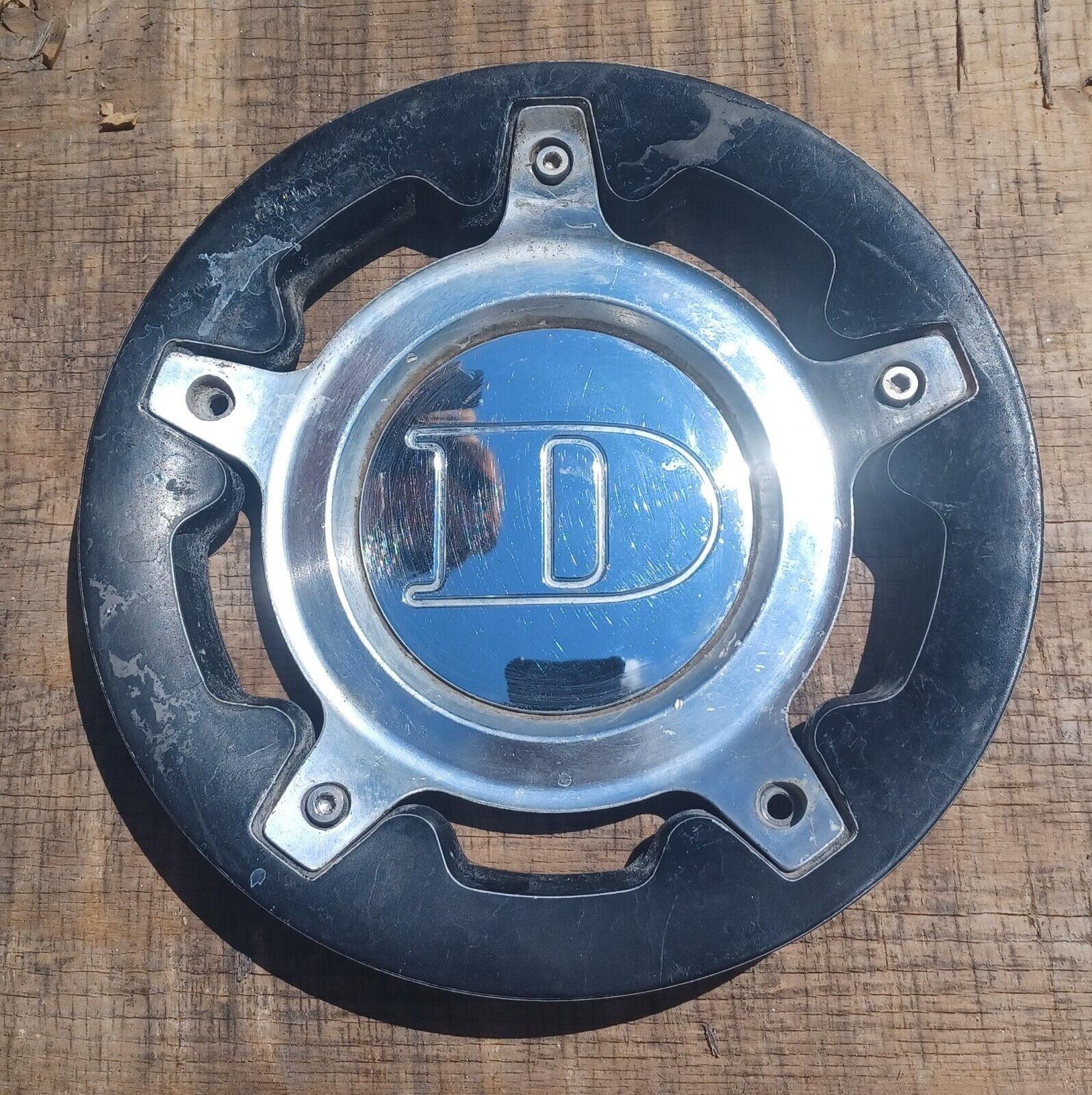 DeModa Concept custom wheel center cap, black & chrome, no part number 01