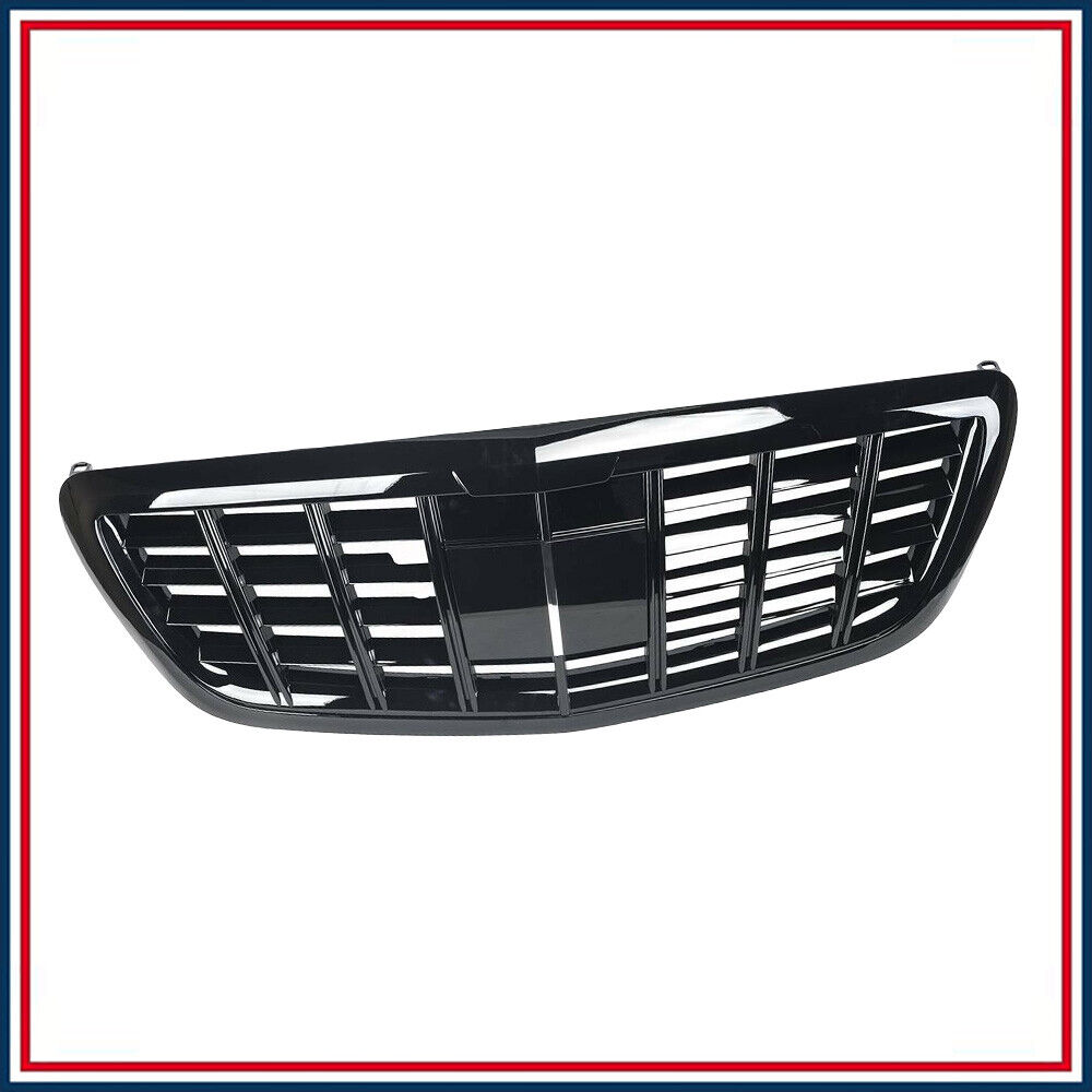 GRILLE FOR 13-20 MERCEDES BENZ S CLASS W222 S400 S500 WITH CAMERA HOLE ALL BLACK