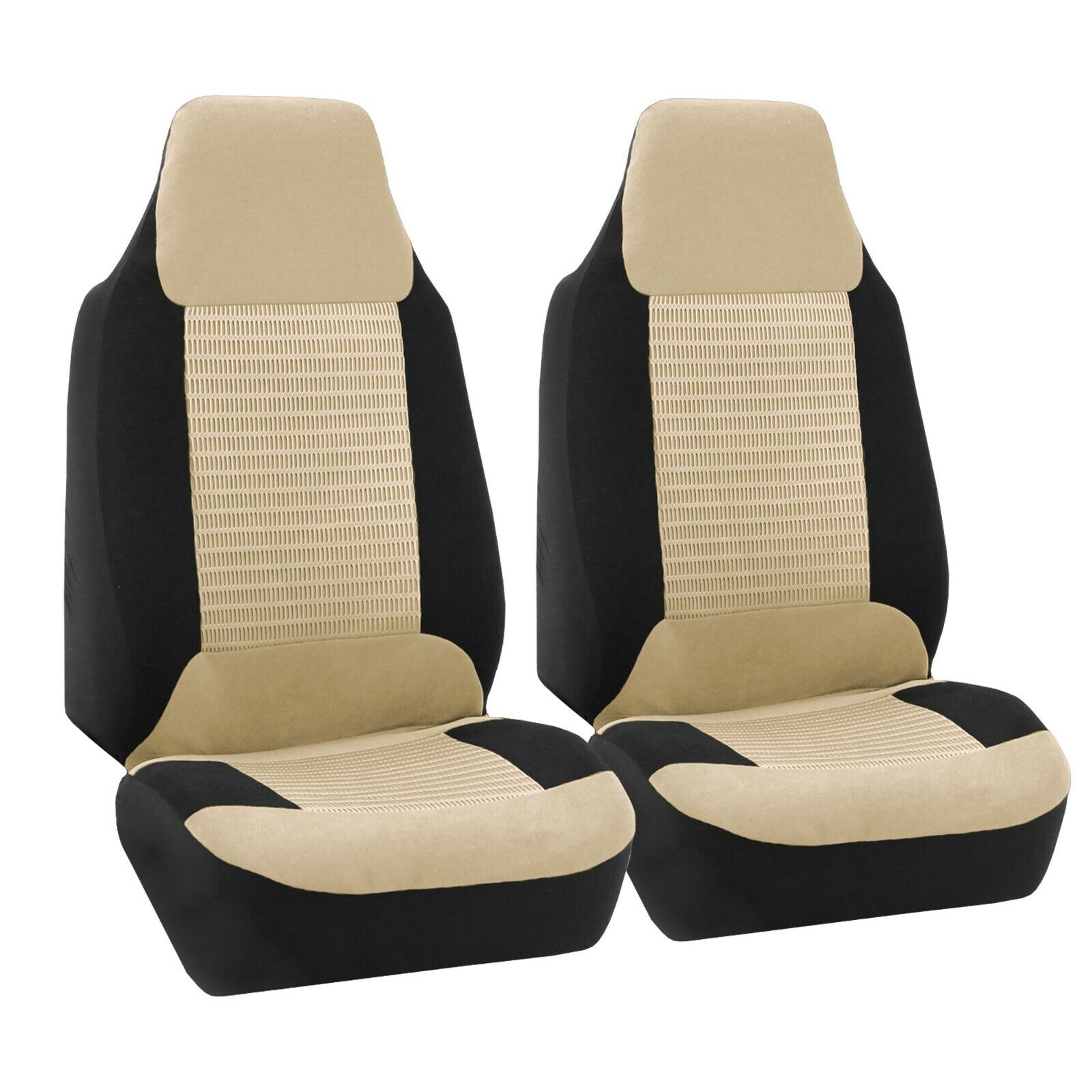 High Back Bucket Seat Premium Fabric Car Seat Covers Front Set Universal Fit