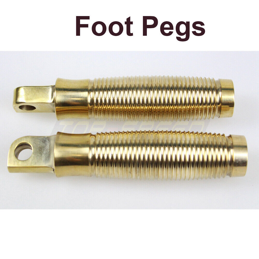 2pcs Retro Solid Brass Motorcycle Ripple Foot Pegs For Harley Bobbers Custom