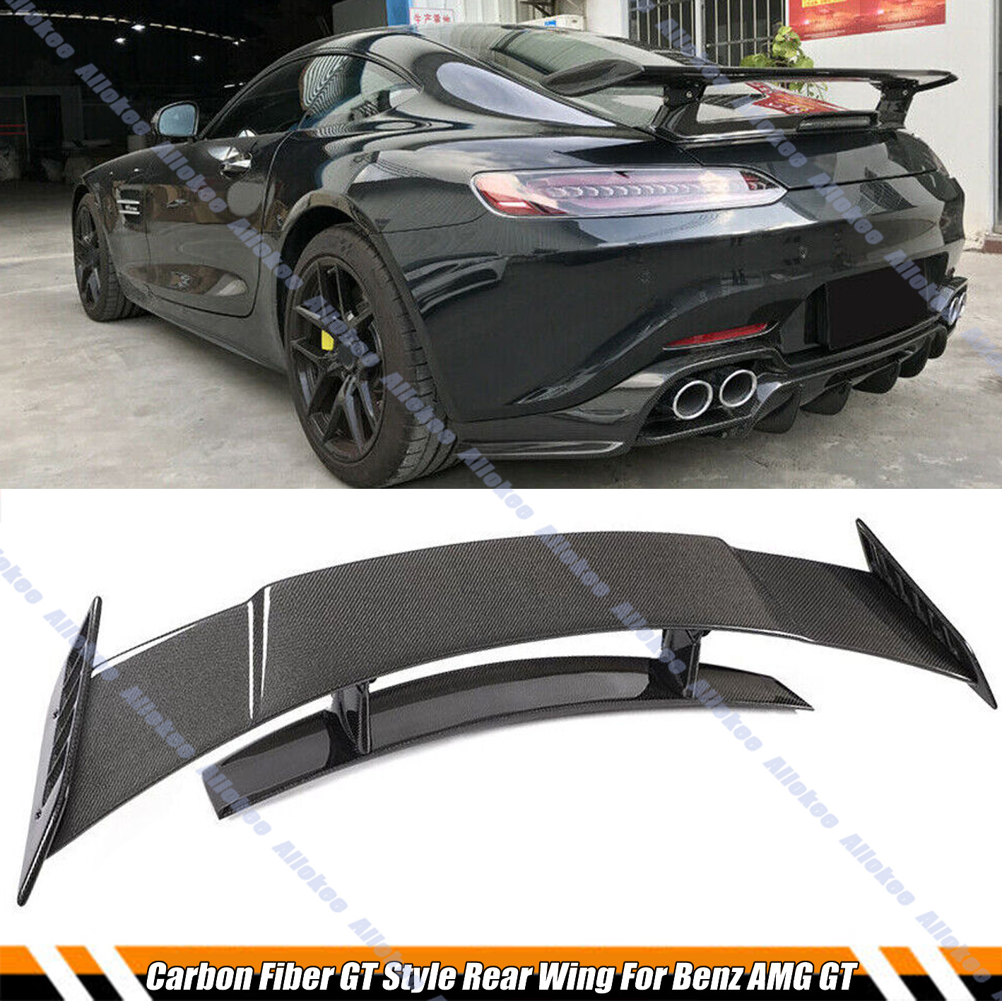 Carbon Fiber GT GTS Trunk Rear Spoiler Wing For Mercedes Benz AMG GT GTR-Style