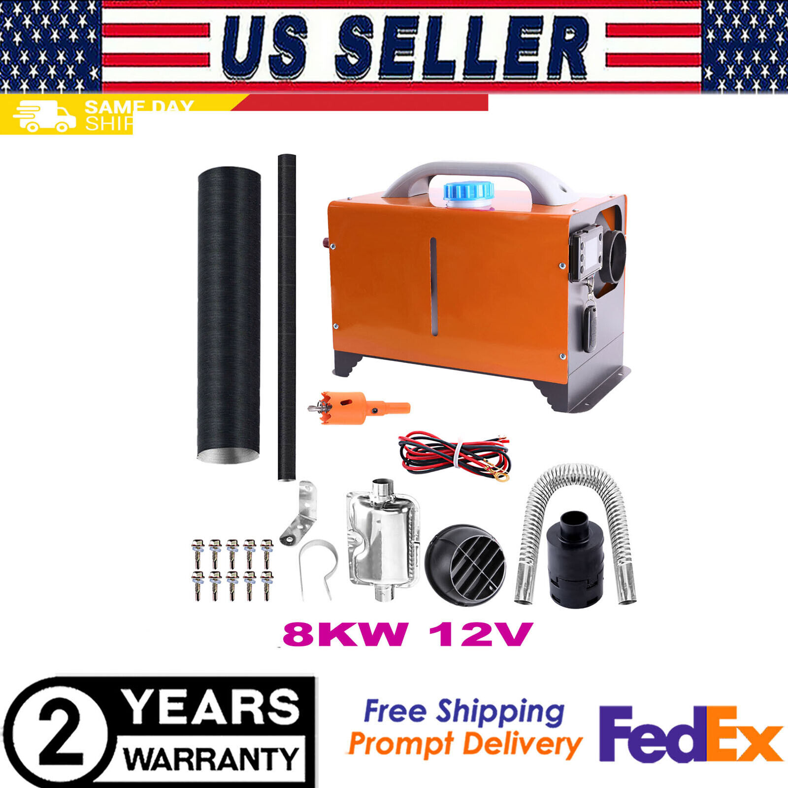 8KW 12V Diesel Air Heater All In One LCD Thermostat Boat Motorhome Truck Trailer
