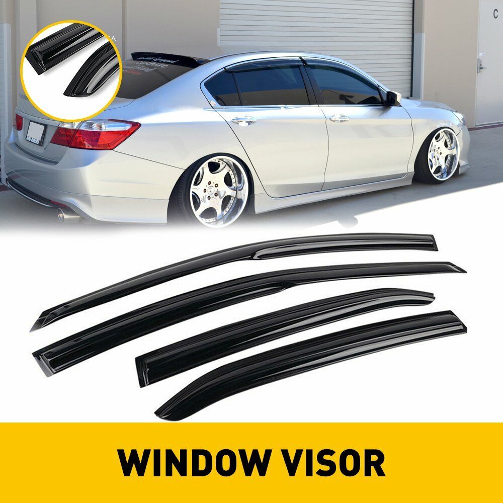 For 2018-2020 Honda Accord Glossy Black Tinted Window Visor Car Auto Accessories