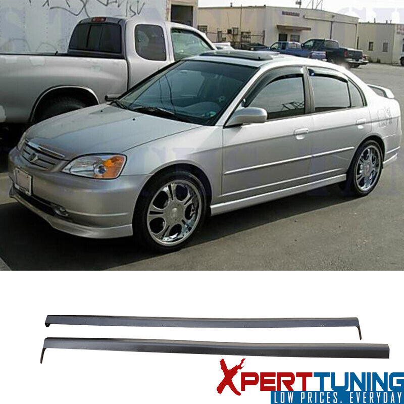 Fits 01 02 03 04 05 Honda Civic 2 4Dr RS Style Side Skirts Spoiler - PP
